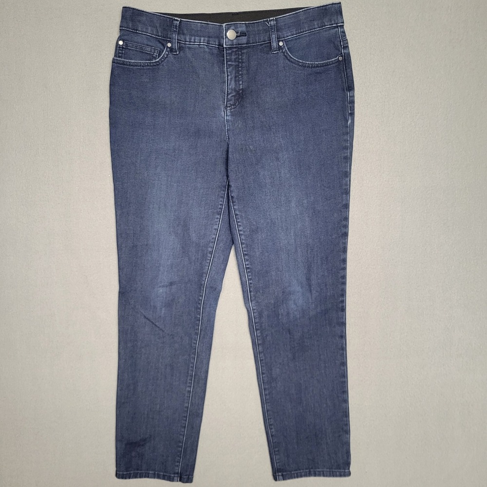 Chicos Fabulously Slimming Womens Straight Leg Blue Denim Jeans Mid Rise Sz 0 - Picture 2 of 7